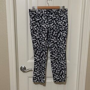 Banana Republic Floral Navy and White Pants
